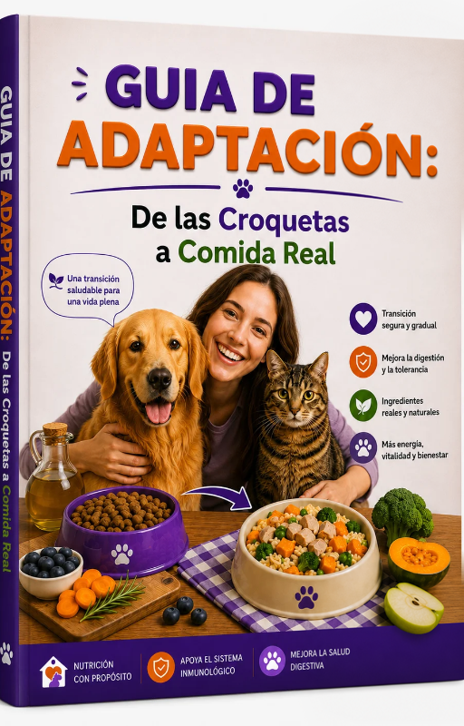 Guía digital de adaptación de croquetas a comida real para perros y gatos