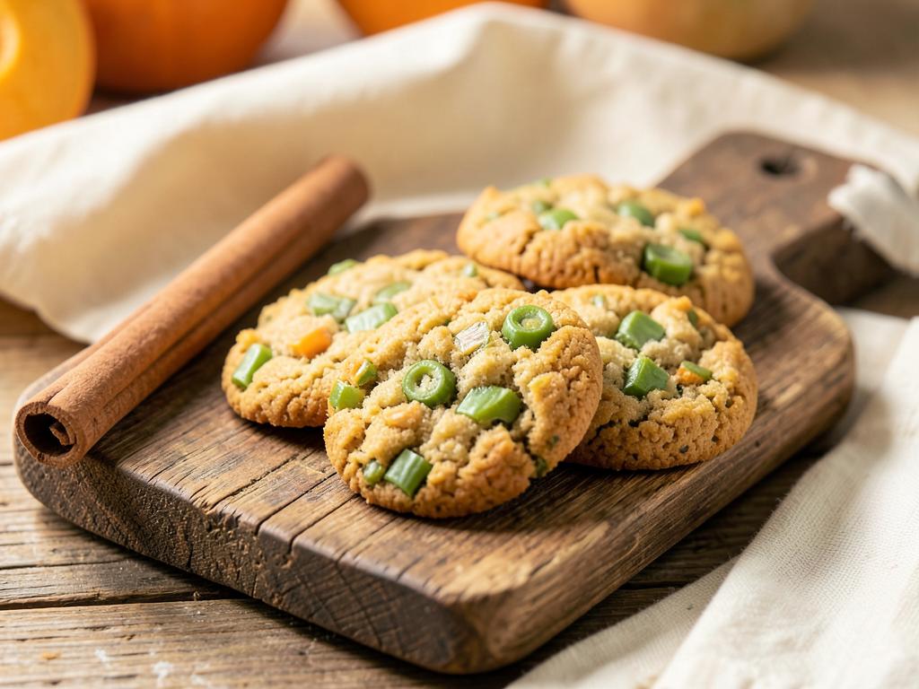 Galletas caseras sin azúcar con calabaza y judías verdes
